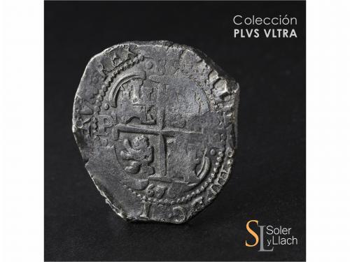 FELIPE IV. 8 Reales. 1656. POTOSÍ. E. Anv.: 8 debajo de coro