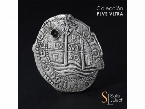 FELIPE IV. 8 Reales. 1660. POTOSÍ. E. 27,57 grs. Todas las f