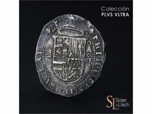 FELIPE II. 8 Reales. S/F. VALLADOLID. A. Anv.: Cuatro girone