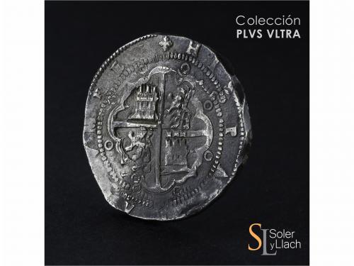 FELIPE II. 8 Reales. S/F. VALLADOLID. A. Anv.: Cuatro girone