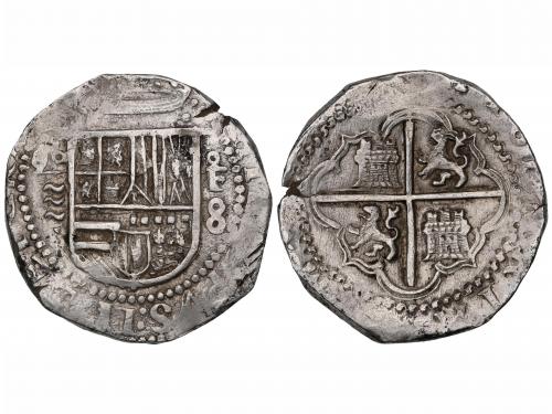 FELIPE II. 8 Reales. 1590. VALLADOLID. F. Anv.: 90 horizonta