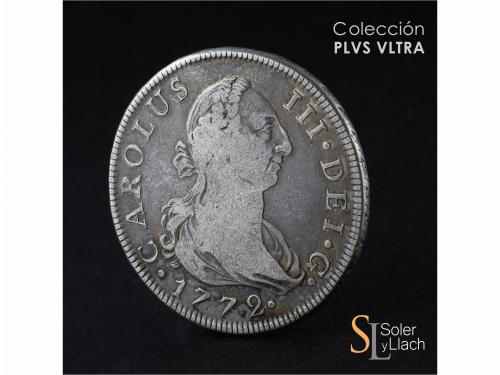 CARLOS III. 8 Reales. 1772. SEVILLA. C.F. 26,51 grs. Pátina.
