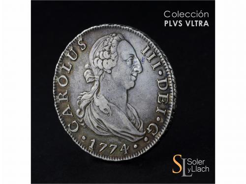 CARLOS III. 8 Reales. 1774. SEVILLA. C.F. 26,83 grs. Pátina 