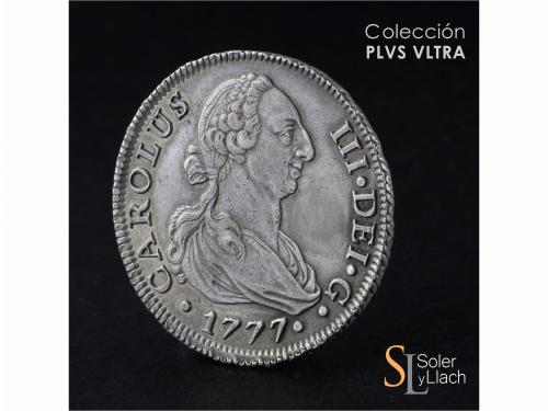 CARLOS III. 8 Reales. 1777. SEVILLA. C.F. 27,17 grs. Pátina.