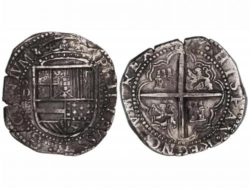 FELIPE II. 8 Reales. 1598. VALLADOLID. D. Anv.: D roel encim