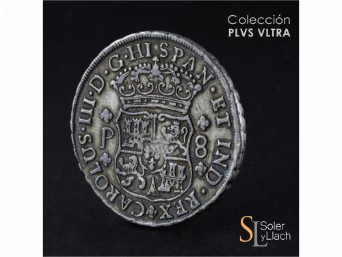 CARLOS III. 8 Reales. 1762. GUATEMALA. P. 26,77 grs. Columna