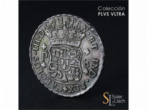 CARLOS III. 8 Reales. 1763. GUATEMALA. P. 26,84 grs. Columna
