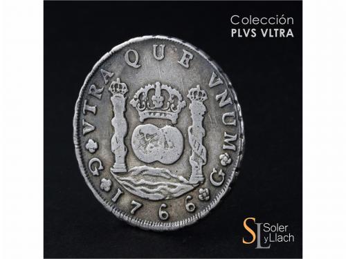 CARLOS III. 8 Reales. 1766. GUATEMALA. P. 26,57 grs. Columna