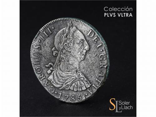 CARLOS III. 8 Reales. 1785. GUATEMALA. M. 25,42 grs. Oxidaci