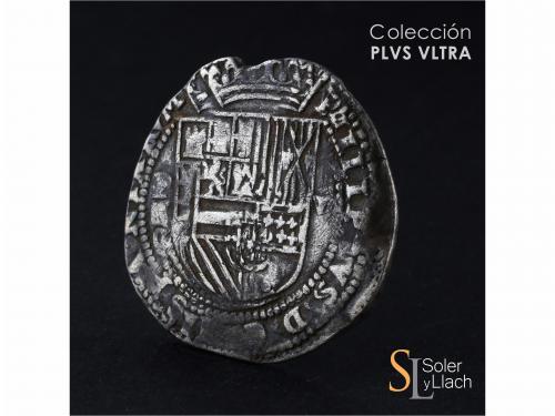 FELIPE II. 8 Reales. S/F. CECA DE LA PLATA. C. Anv.: P / C -