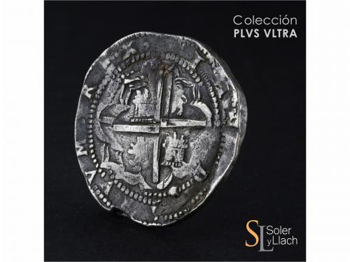 FELIPE II. 8 Reales. S/F. CECA DE LA PLATA. C. Anv.: P / C -