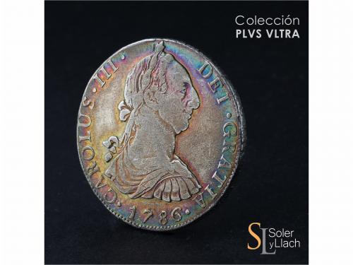 CARLOS III. 8 Reales. 1786. GUATEMALA. M. 26,81 grs. Pátina 