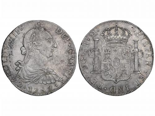 CARLOS III. 8 Reales. 1787. GUATEMALA. M. 26,85 grs. Ligera 
