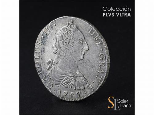 CARLOS III. 8 Reales. 1787. GUATEMALA. M. 26,85 grs. Ligera 
