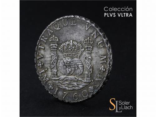 CARLOS III. 8 Reales. 1760. LIMA. J.M. 26,82 grs. Columnario