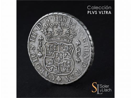 CARLOS III. 8 Reales. 1760. LIMA. J.M. 26,85 grs. Columnario