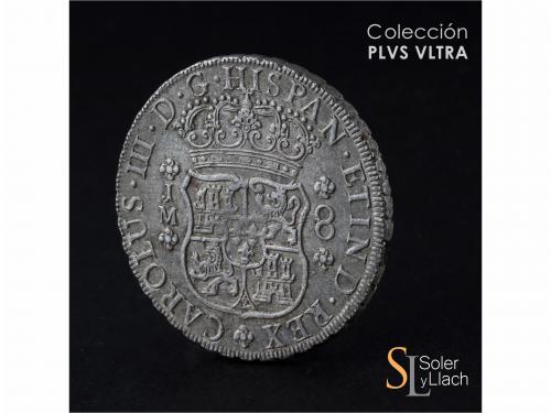 CARLOS III. 8 Reales. 1761. LIMA. J.M. 26,77 grs. Columnario