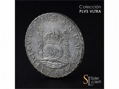 CARLOS III. 8 Reales. 1761. LIMA. J.M. 26,77 grs. Columnario