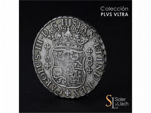 CARLOS III. 8 Reales. 1762. LIMA. J.M. 26,88 grs. Columnario