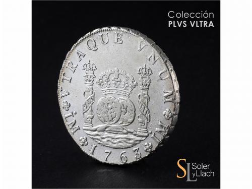 CARLOS III. 8 Reales. 1763/2. LIMA. J.M. 26,79 grs. Columnar