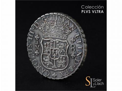 CARLOS III. 8 Reales. 1765. LIMA. J.M. 26,59 grs. Columnario