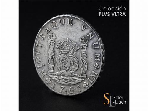 CARLOS III. 8 Reales. 1767. LIMA. J.M. 26,88 grs. Columnario