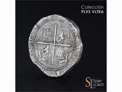 FELIPE II. 8 Reales. S/F. LIMA. L. Anv.: P / L - Escudo - VI