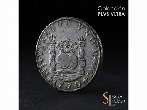 CARLOS III. 8 Reales. 1770. LIMA. J.M. 27 grs. Columnario. L