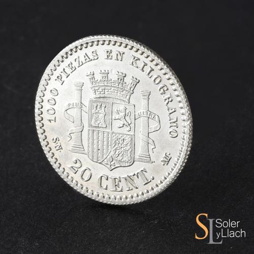 GOB. PROVISIONAL y I REPÚBLICA. 20 Céntimos. 1870 (*7-0). S.