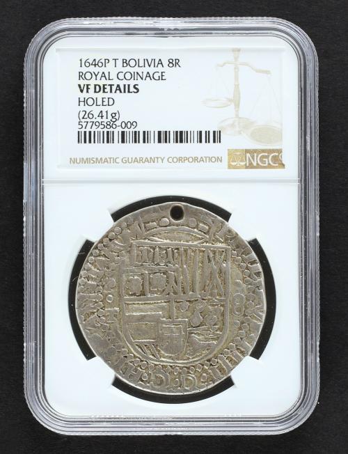 FELIPE IV. 8 Reales. 1646. POTOSÍ. T. Anv.: P / punto / T - 