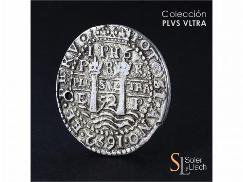 FELIPE IV. 8 Reales. 1652. POTOSÍ. E. Rev.: I PH6 bajo la co