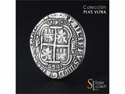 FELIPE IV. 8 Reales. 1653. POTOSÍ. E. Anv.: 3 cifras en la f