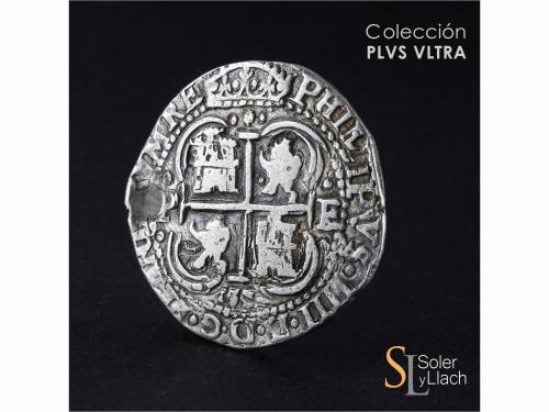 FELIPE IV. 8 Reales. 1655. POTOSÍ. E. Anv.: 3 puntos bajo co