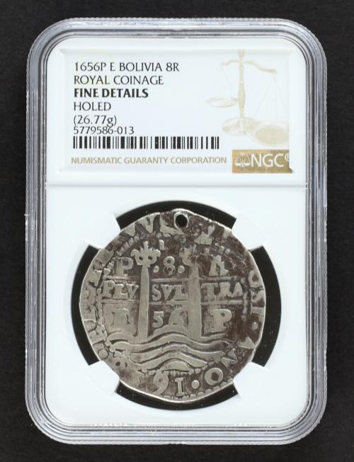 FELIPE IV. 8 Reales. 1656. POTOSÍ. E. Rev.: PH bajo corona. 