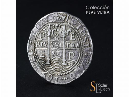 FELIPE IV. 8 Reales. 1657. POTOSÍ. E. 27,21 grs. Tipo Real. 