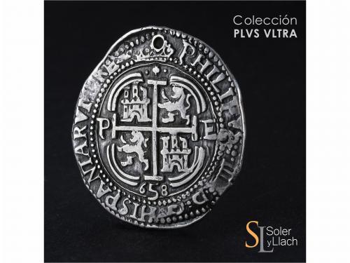 FELIPE IV. 8 Reales. 1658. POTOSÍ. E. Anv.: El 5 de la fecha