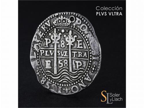 FELIPE IV. 8 Reales. 1658. POTOSÍ. E. Anv.: El 5 de la fecha