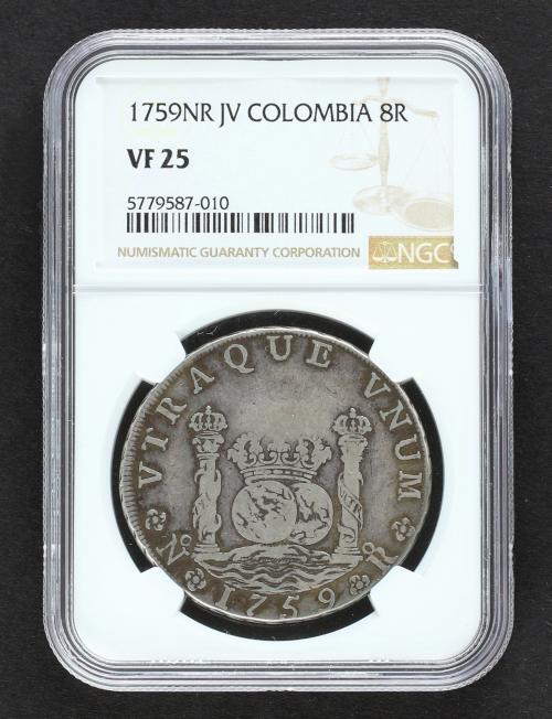 FERNANDO VI. 8 Reales. 1759. NUEVO REINO. JV. 26,53 grs. Col