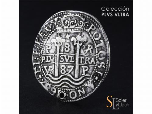 CARLOS II. 8 Reales. 1687. POTOSÍ. VR (nexadas). 26,89 grs. 