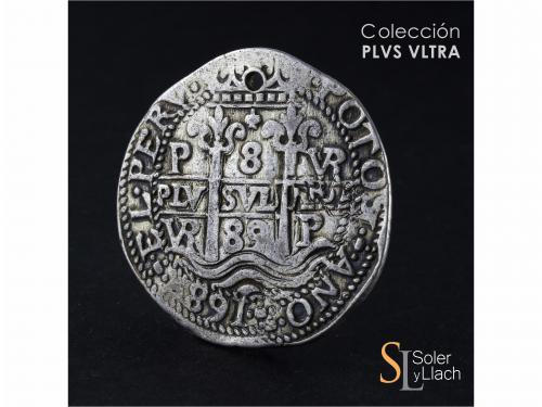 CARLOS II. 8 Reales. 1689. POTOSÍ. VR (nexadas). 26,66 grs. 