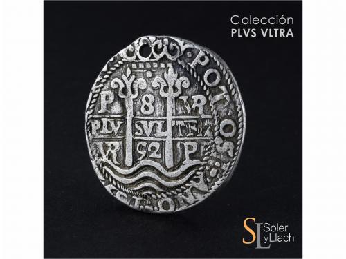 CARLOS II. 8 Reales. 1692. POTOSÍ. VR (nexadas). 25,96 grs. 