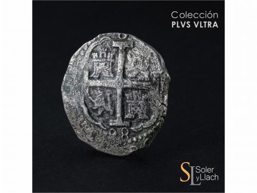 CARLOS II. 8 Reales. 1698. LIMA. H. 25,65 grs. Repintada en 