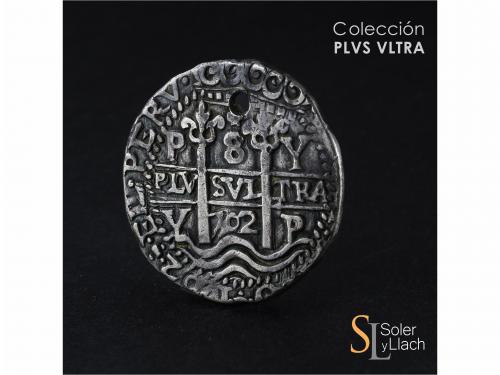 FELIPE V. 8 Reales. 1702. POTOSÍ. Y. 25,36 grs. Tipo Real. G