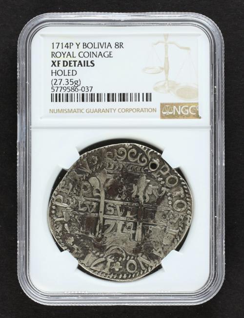 FELIPE V. 8 Reales. 1714. POTOSÍ. Y. 27,34 grs. Tipo Real. G