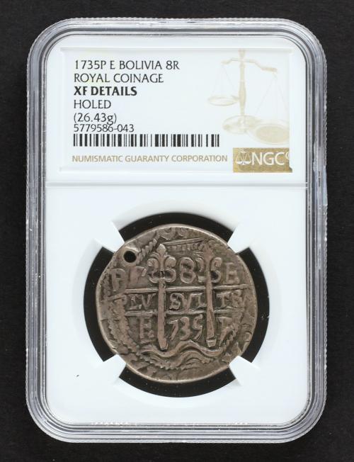 FELIPE V. 8 Reales. 1735. POTOSÍ. E. 26,43 grs. Tipo Real. G