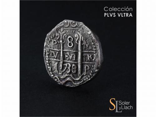 FELIPE V. 8 Reales. 1738. POTOSÍ. M. 26,59 grs. Tipo Real. G