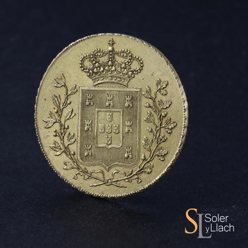 PORTUGAL. Peça (6.400 Reis). 1834. MARÍA II. 14,31 grs. AU. 