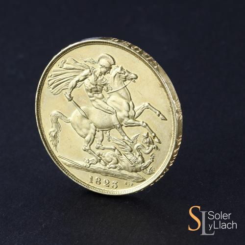 GRAN BRETAÑA. 2 libras. 1823. JORGE IV. 15,96 grs. AU. (Leví