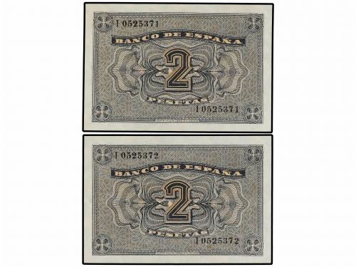 ESTADO ESPAÑOL. Lote 2 billetes 2 Pesetas. 30 Abril 1938. Ca