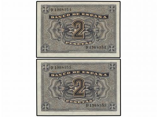 ESTADO ESPAÑOL. Lote 2 billetes 2 Pesetas. 30 Abril 1938. Ca